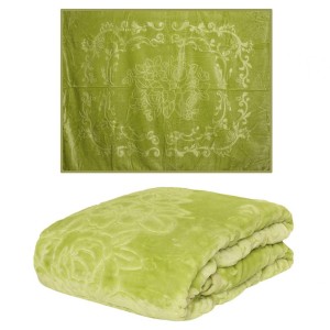 Luxusná deka vo svetlej olivovo zelenej farbe 
