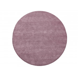 Moderný okrúhly koberec v ružovej farbe
