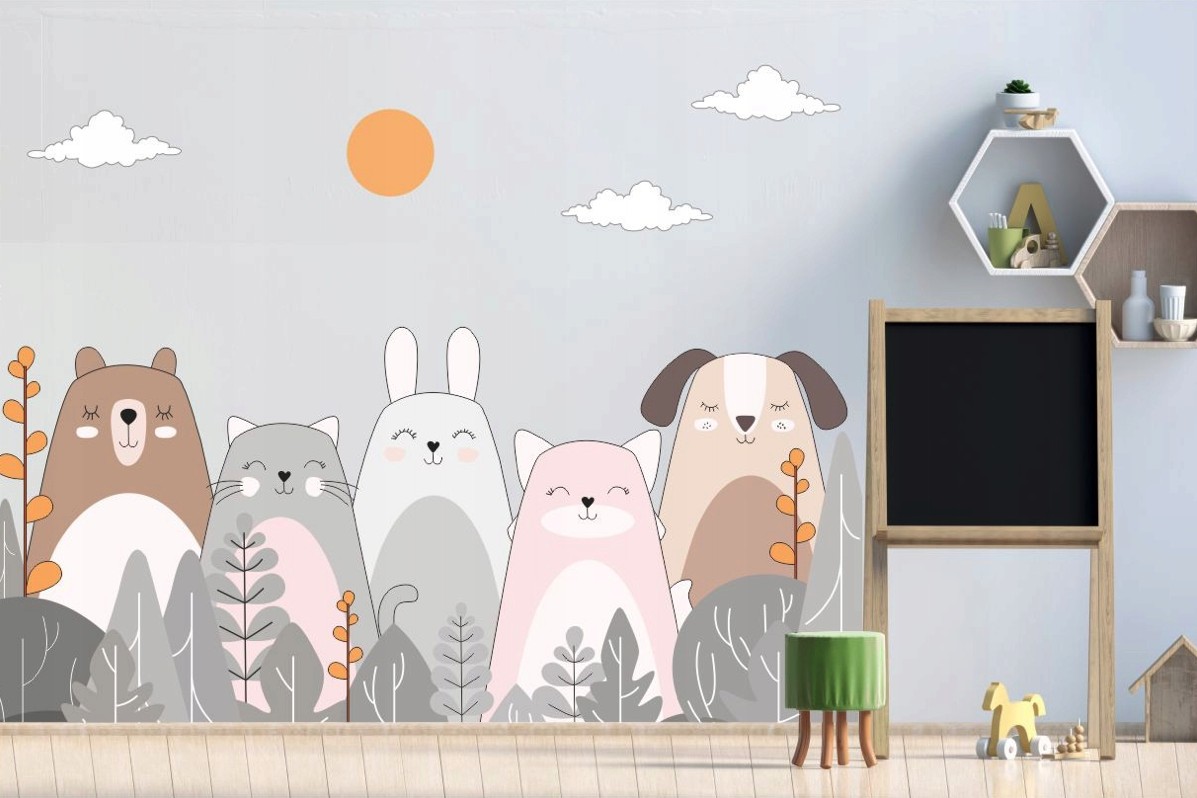 E-shop Samolepka na stenu s motívom milých zvieratiek