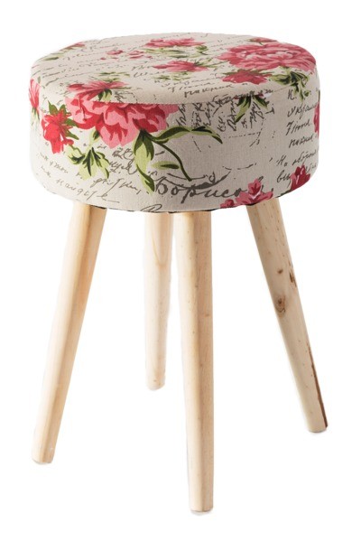E-shop Štýlová kvetovaná taburetka do obývačky