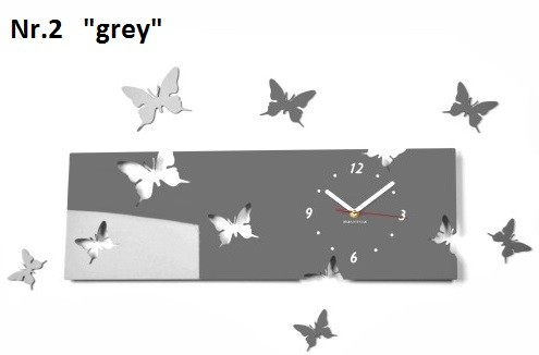E-shop domtextilu.sk Motýle nástenné hodiny z akrylového skla 7834-21297