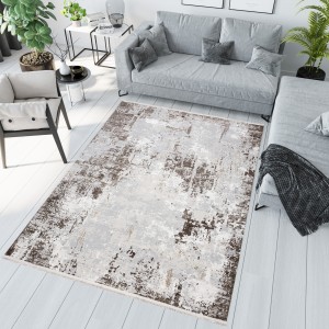 Béžovo-sivý dizajnový vintage koberec 