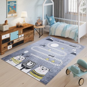 Detský koberec s motívom zvieratiek a cesty 
