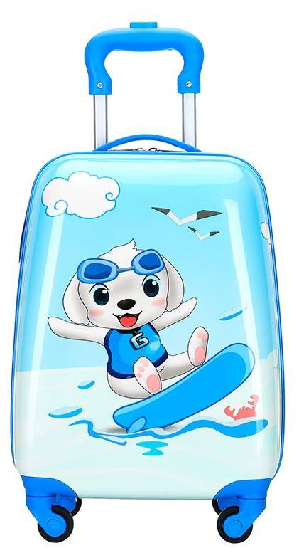 E-shop Detský cestovný kufor modrý so psíkom 32 l