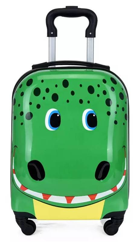 E-shop Detský cestovný kufor 3D s zelený s dinosaurom 29 l