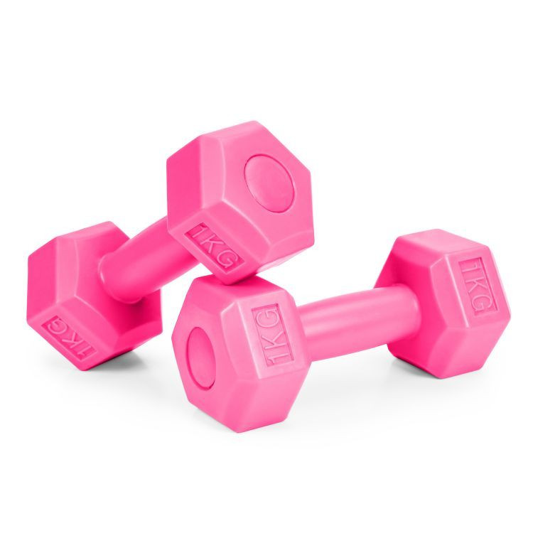 E-shop Sada fitness činiek 2x 1 kg v ružovej farbe