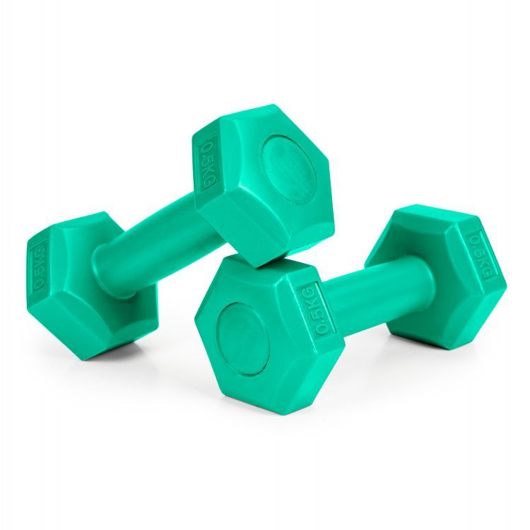 E-shop Sada fitness činiek 2x 0,5 kg v zelenej farbe