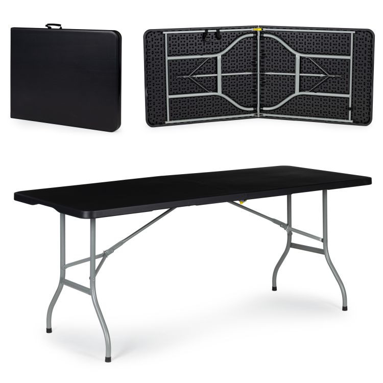 E-shop Záhradný cateringový stôl rozkladací 180 cm - čierny