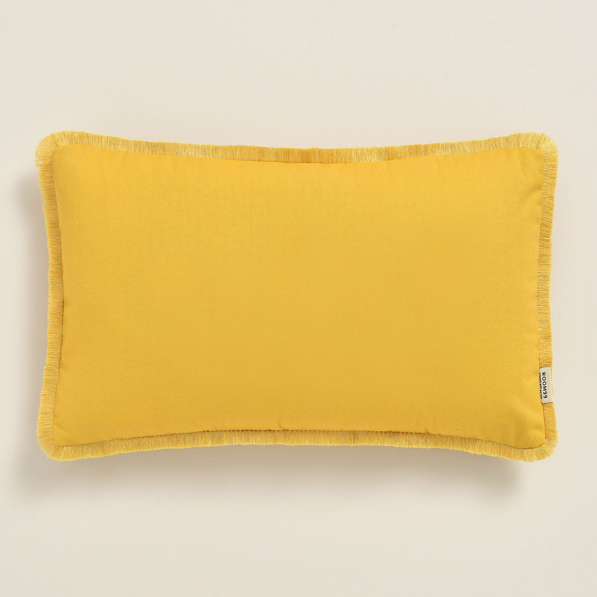 E-shop domtextilu.sk Horčicovo žltá obliečka na vankúš Boca Chica so strapcami 30 x 50 cm 75727