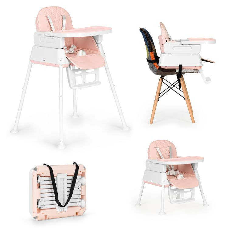E-shop Detská stolička na kŕmenie 3v1 skladacia Ecotoys Pink