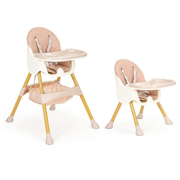 E-shop Detská stolička na kŕmenie 2v1 v ružovej farbe