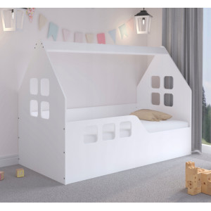 Detská posteľ domček 160 x 80 cm biela ľavá