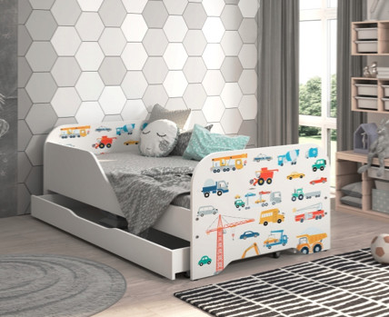 E-shop domtextilu.sk Detská posteľ 140 x 70 cm s motívom nákladných áut 76299