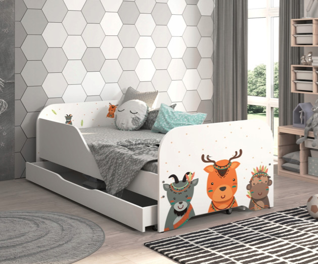 E-shop domtextilu.sk Detská posteľ 140 x 70 cm s motívom indiánskych zvieratiek 76307