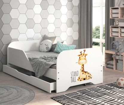 E-shop domtextilu.sk Detská posteľ 140 x 70 cm s motívom žirafy 76310