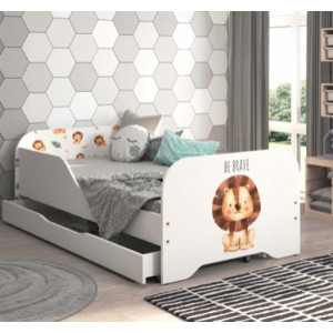 Detská posteľ  140 x 70 cm s motívom leva