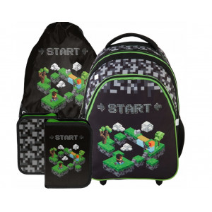 Školská taška na kolieskach - Minecraft 3 - dielny set