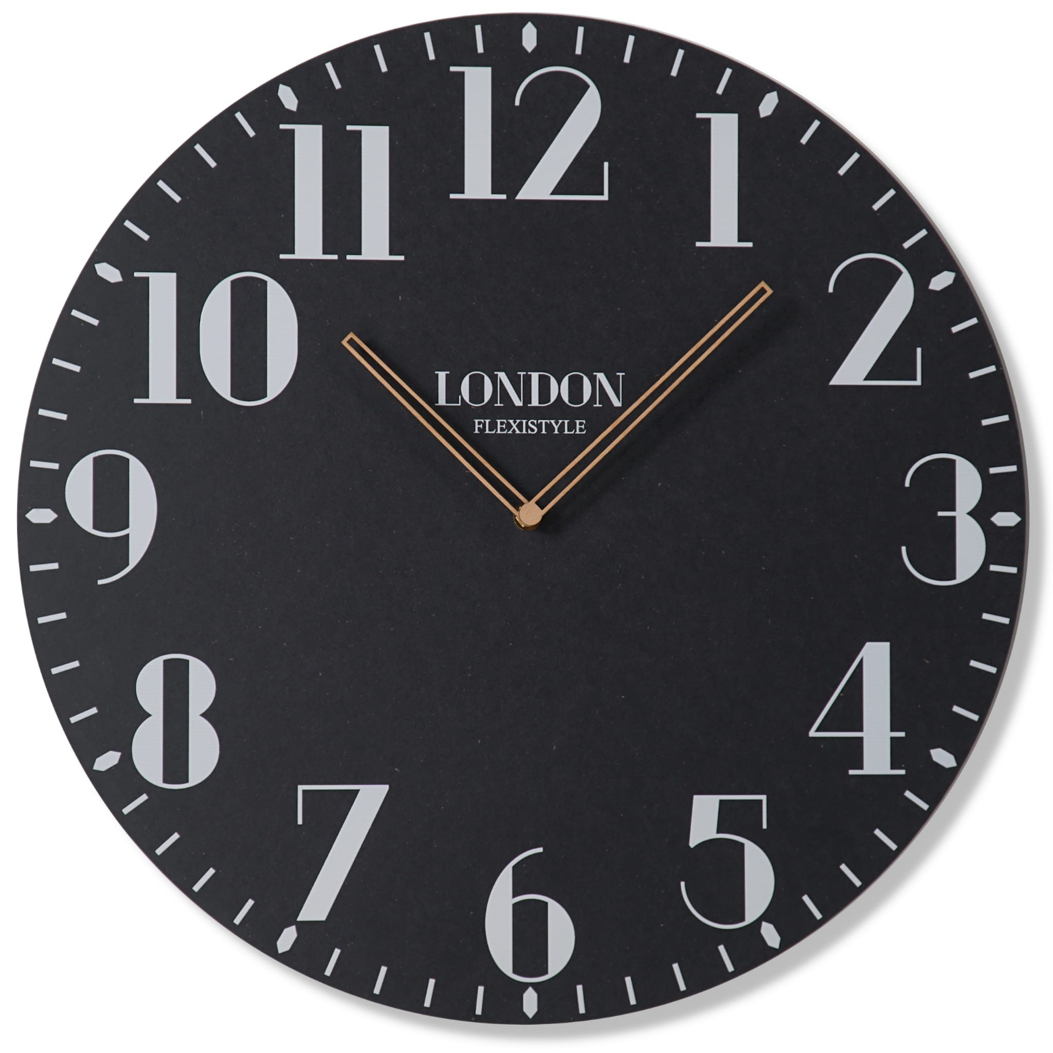 E-shop domtextilu.sk Retro nástenne hodiny v čiernej farbe LONDON RETRO 50cm 16606