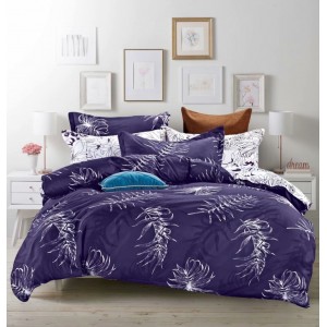 Originálne bielo fialové obojstranné posteľné obliečky