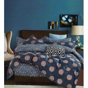Modré posteľné obliečky s originálnym motívom