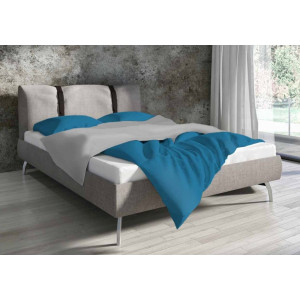 Bavlnené obojstranné posteľné obliečky tyrkysovej farby 