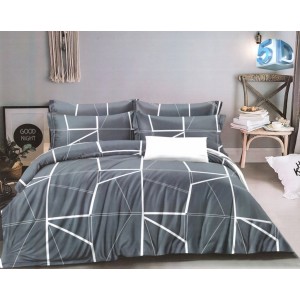 Moderné sivé posteľné obliečky s bielym geometrickým vzorom 
