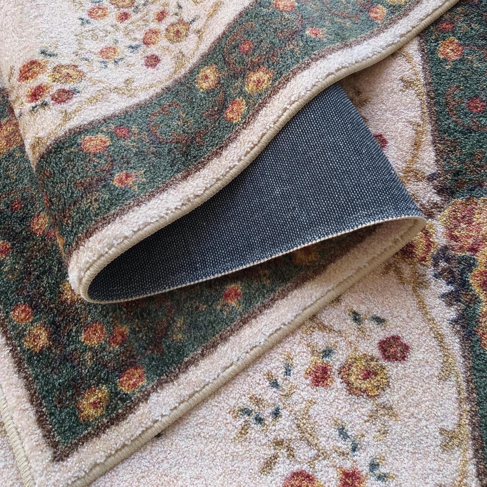 DomTextilu Krásny zeleno krémovy koberec do obývačky 40991-187496
