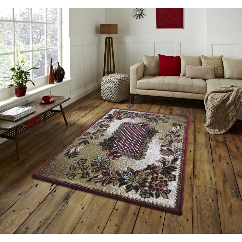 DomTextilu Kvalitný červený vintage koberec do obývačky 41480-196327  90 x 310 cm Červená