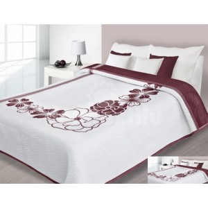 Luxusný obojstranný prehoz na posteľ s motívom a hnedým pozadím 