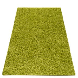 Štýlový zelený koberec s vyšším vlasom
