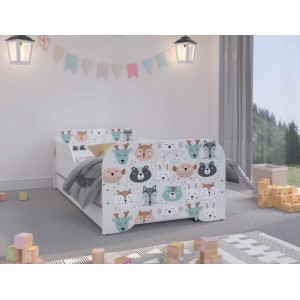 Moderná detská posteľ 140 x 70 cm s lesnými zvieratkami
