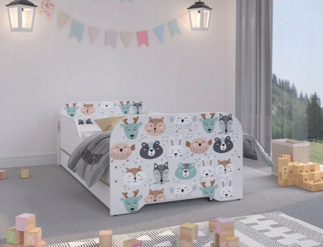 domtextilu.sk Moderná detská posteľ 140 x 70 cm s lesnými zvieratkami 46358
