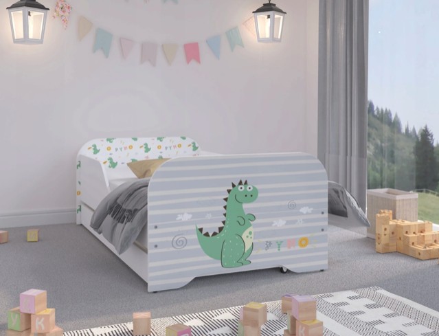 E-shop domtextilu.sk Rozprávkovo krásna detská posteľ 140 x 70 cm s dráčikom 46360
