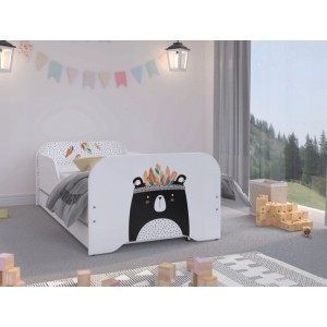 Rozprávková detská posteľ 140 x 70 cm s medvedíkom