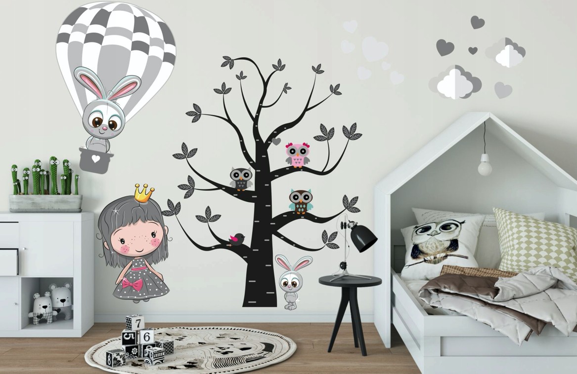 E-shop domtextilu.sk Rozkošná nálepka na stenu princezná Zoe a zvieratká 100 x 200 cm 46624