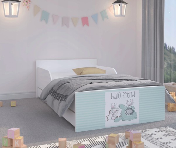 E-shop domtextilu.sk Detská posteľ HELLO FRIEND s myškami 160 x 80 cm 46720