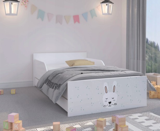 E-shop domtextilu.sk Roztomilá detská posteľ so zajačikom 160 x 80 cm 46736