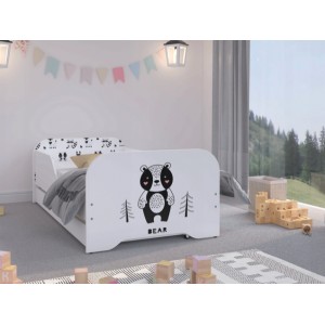Kvalitná detská posteľ 160 x 80 cm zamilovaný medvedík v lese