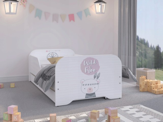 E-shop domtextilu.sk Nádherná detská posteľ 160 x 80 cm s medveďom s indiánskou čelenkou 46829