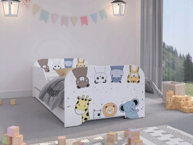 E-shop domtextilu.sk Nádherná detská posteľ 160 x 80 cm so zvieratkami 46839